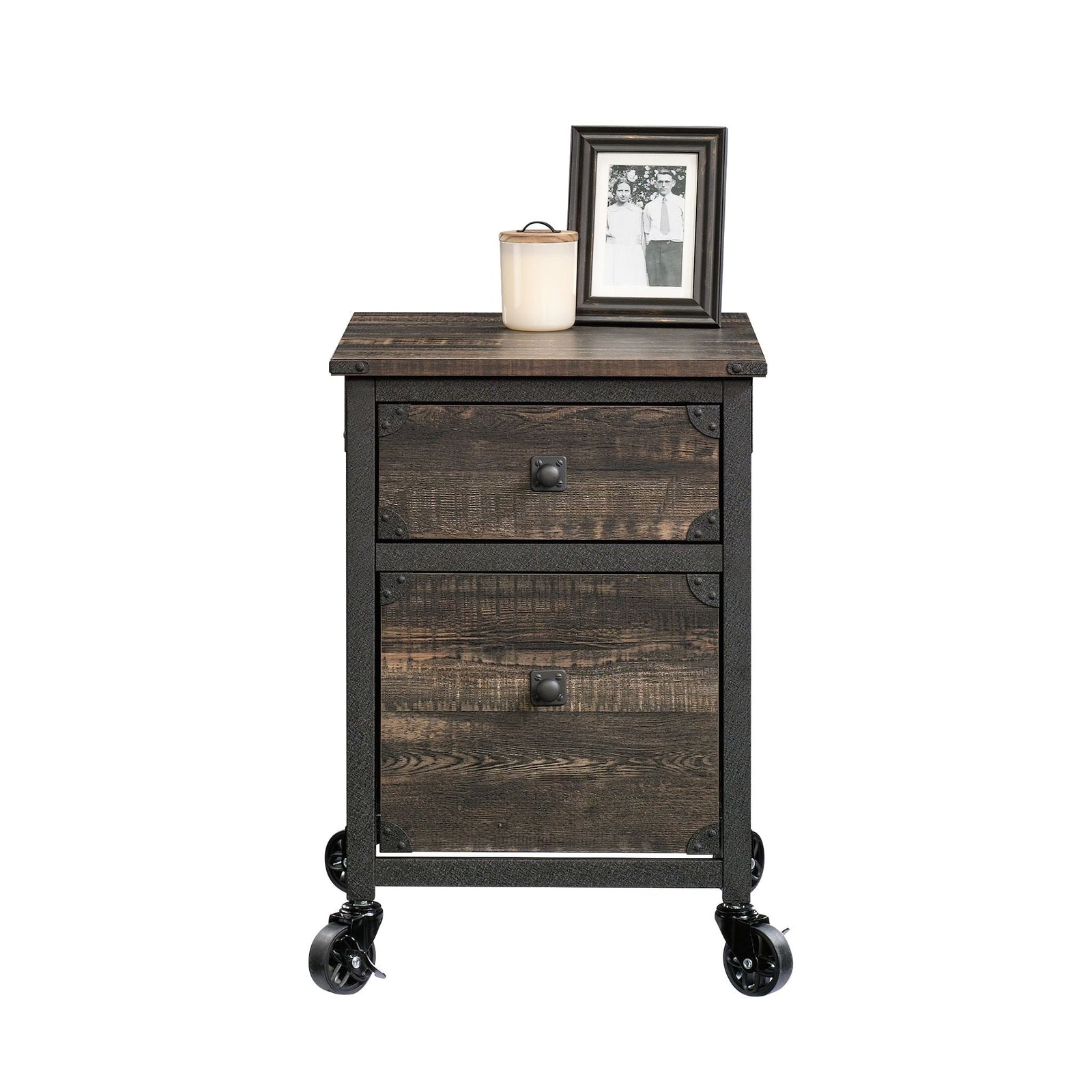 Steel Pedestal River File Cabinet with Drawers, Carbon Oak A5B4 - product image 2