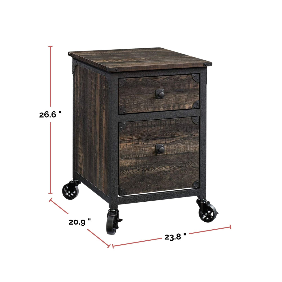 Steel Pedestal River File Cabinet with Drawers, Carbon Oak P9A0 - product image 4