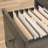 Steel Pedestal River File Cabinet with Drawers, Carbon Oak A5B4 - product image 5