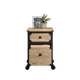 Steel Pedestal River File Cabinet with Drawers, Milled Mesquite V3I9 - product image 2