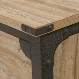 Steel Pedestal River File Cabinet with Drawers, Milled Mesquite V3I9 - product image 3