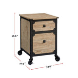 Steel Pedestal River File Cabinet with Drawers, Milled Mesquite V3I9 - product image 5