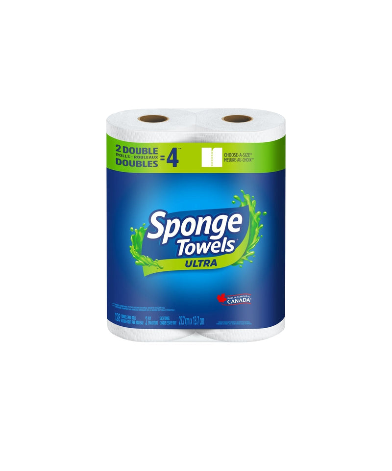 Sponge Ultra Choose-A-Size Absorbent Paper Towel, 2-Ply, 2 Double Rolls T5I0