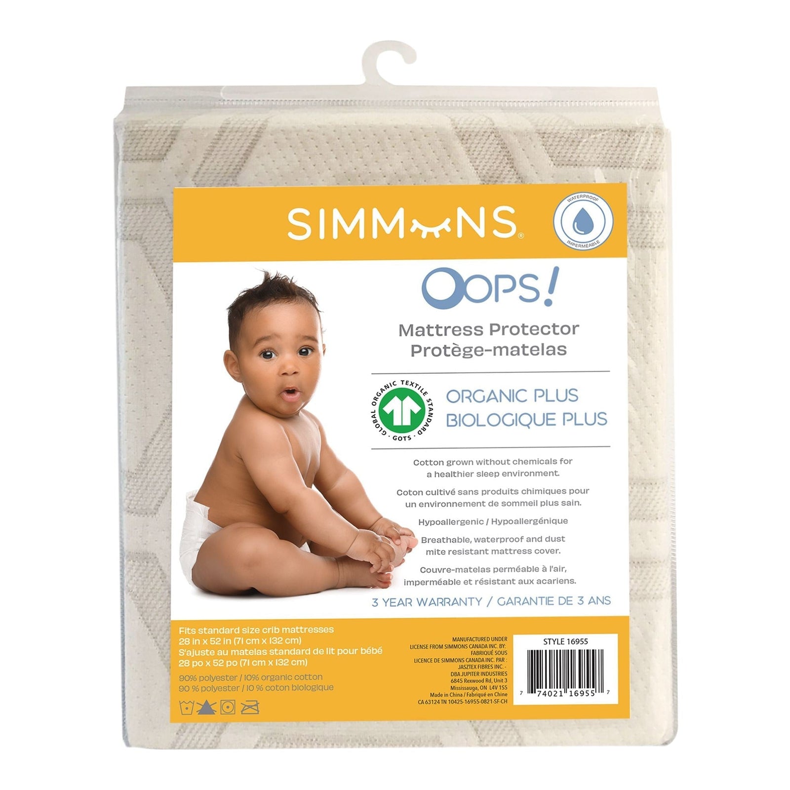 Organic Crib Mattress Waterproof Protector M5F5 - product image 1