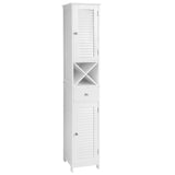 Home 1-Drawer White Storage Cabinet with Shutter Doors J9Z3 - product image 1