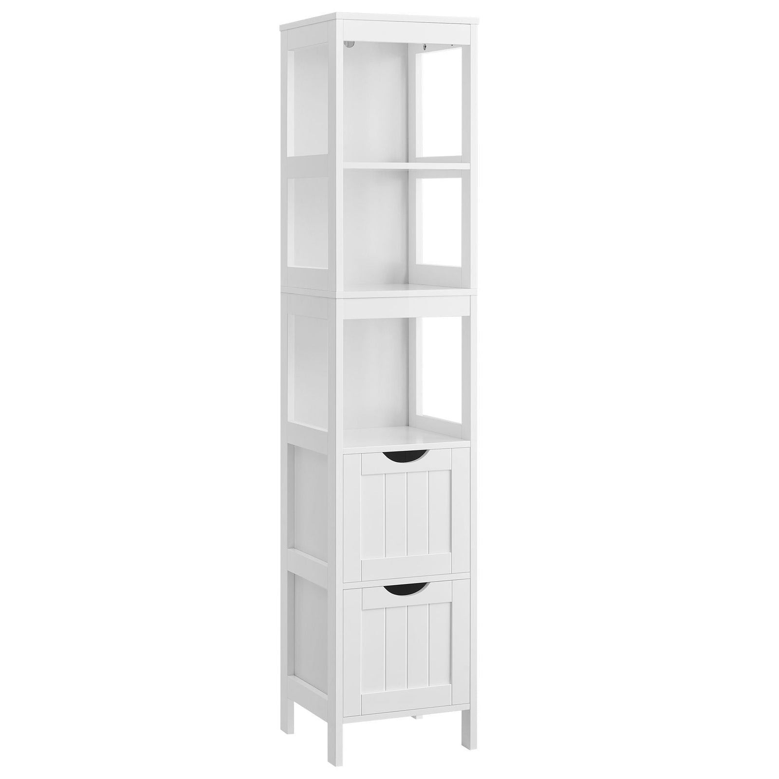 Home 2-Drawer White Cabinet with 3 Open Shelves D5W4 - product image 1