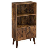 Home 3-Tier Rustic Brown Retro Cabinet with Steel Frame V0R6 - product image 1