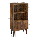 Home 3-Tier Rustic Brown Retro Cabinet with Steel Frame T8V6 - product image 2