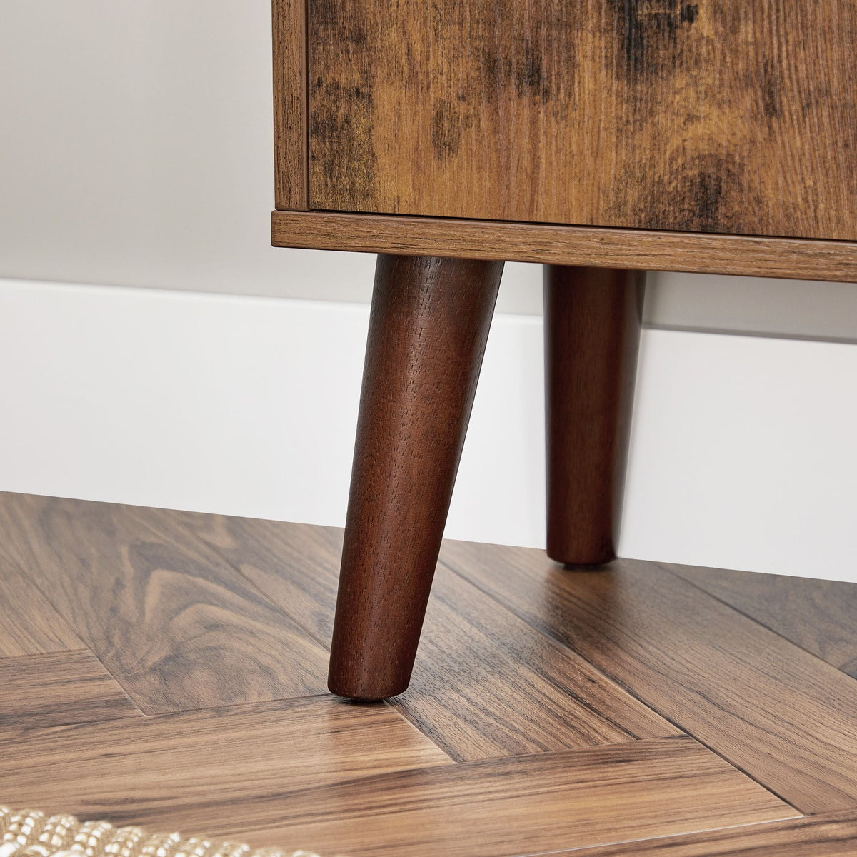Home 3-Tier Rustic Brown Retro Cabinet with Steel Frame V0R6 - product image 5