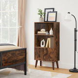 Home 3-Tier Rustic Brown Retro Cabinet with Steel Frame T8V6 - product image 8