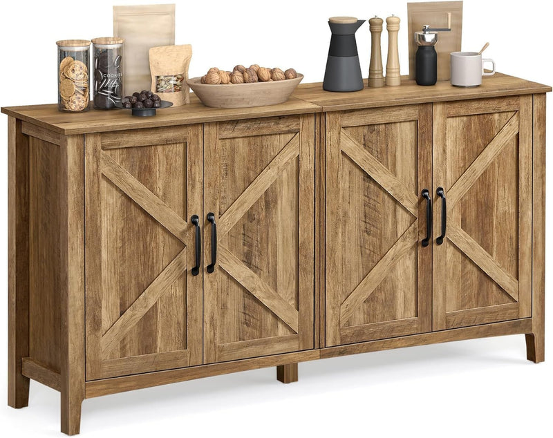 Home 4-Door Farmhouse Buffet Cabinet D8G2