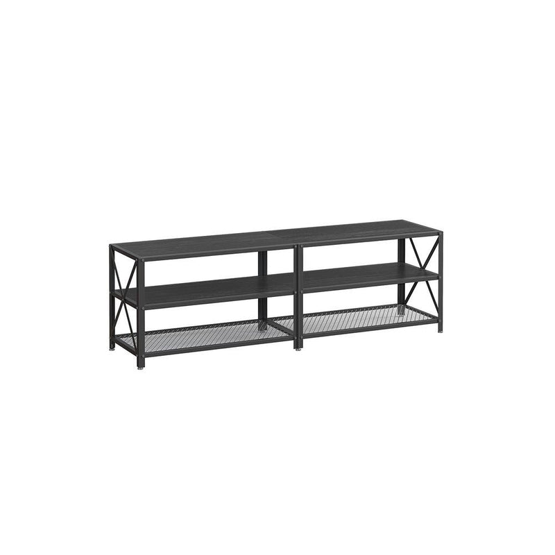 Home 70-in 3-Tier Industrial Black TV Stand A0G3