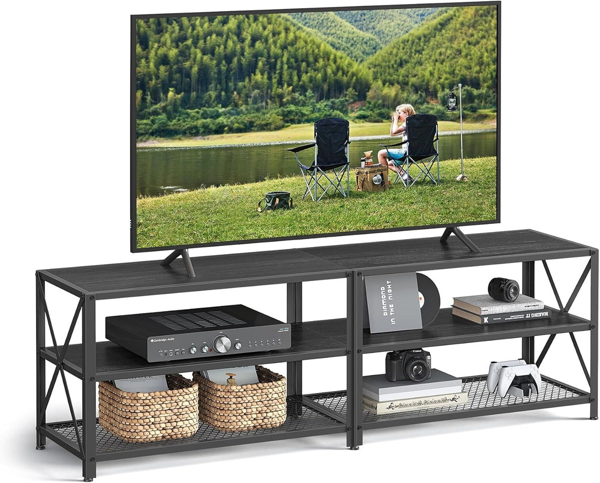 Home 70-in 3-Tier Industrial Black TV Stand A0G3 - product image 2
