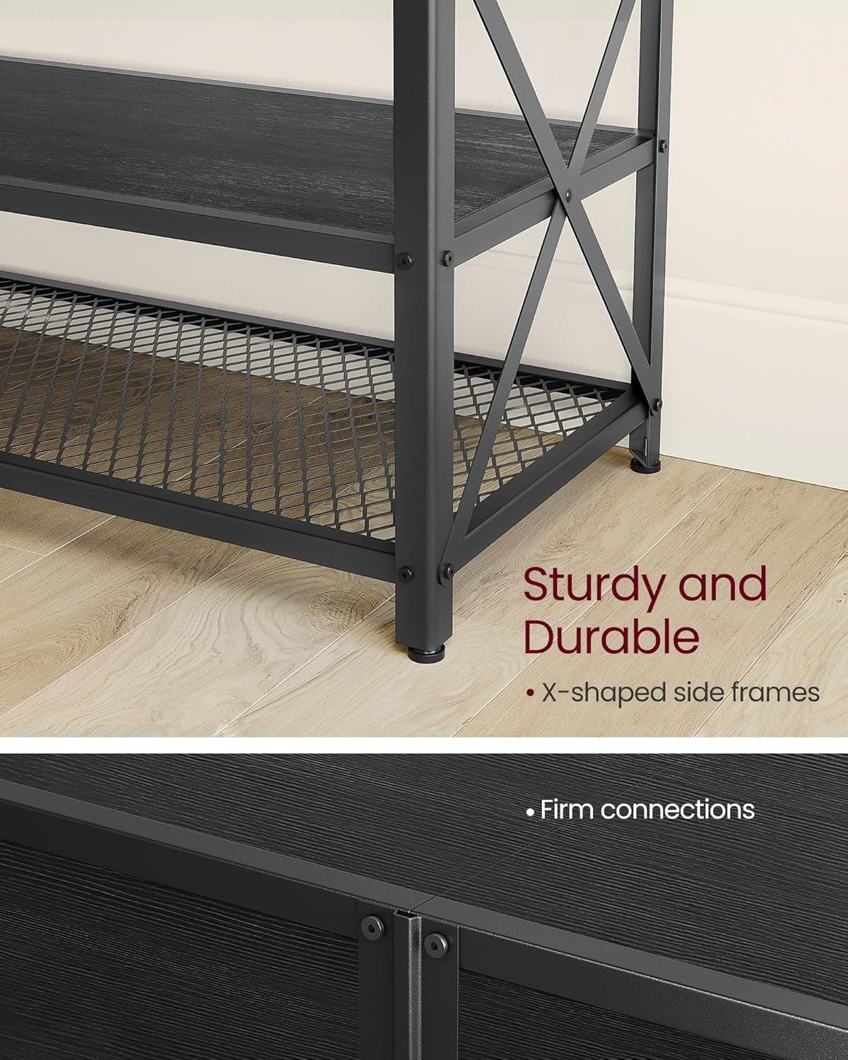 Home 70-in 3-Tier Industrial Black TV Stand A0G3 - product image 7