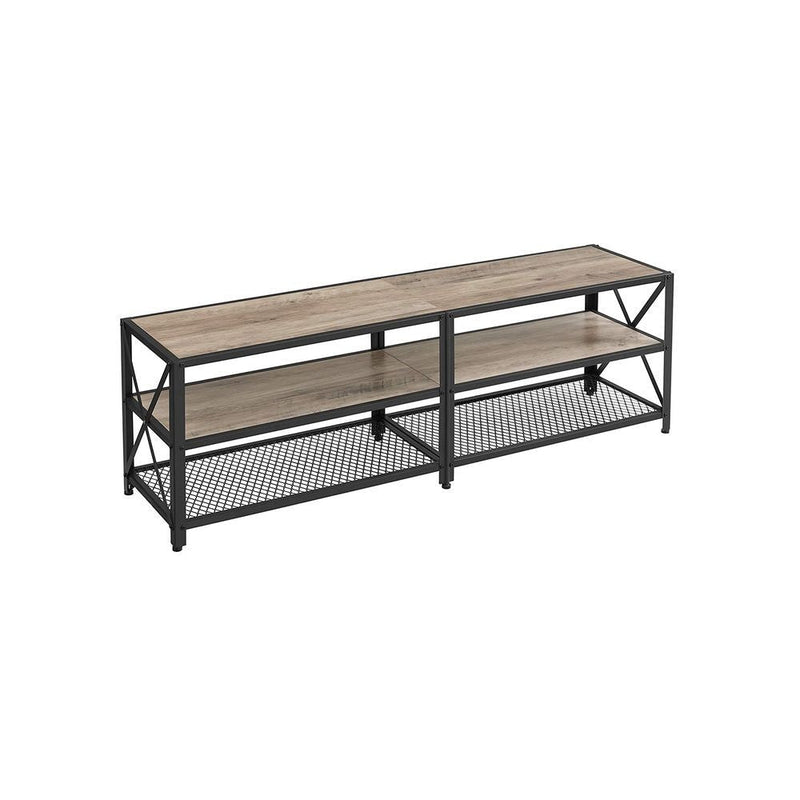 Home 70-in 3-Tier Industrial Greige/Black TV Stand E3H8