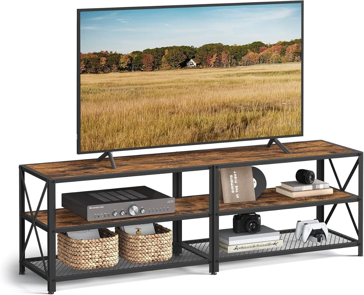 Home 70-in 3-Tier Industrial Greige/Black TV Stand E3H8 - product image 2