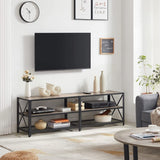 Home 70-in 3-Tier Industrial Greige/Black TV Stand E3H8 - product image 4