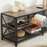 Home 70-in 3-Tier Industrial Greige/Black TV Stand E3H8 - product image 7