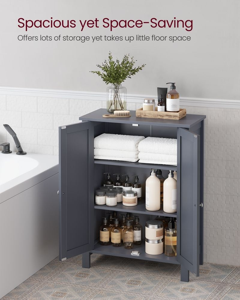Home Dove Grey Floor Cabinet with 2 Adjustable Shelves R5J5 - product image 2
