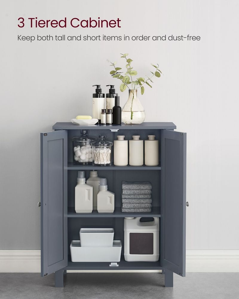 Home Dove Grey Floor Cabinet with 2 Adjustable Shelves R5J5 - product image 4