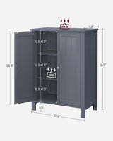Home Dove Grey Floor Cabinet with 2 Adjustable Shelves R5J5 - product image 5