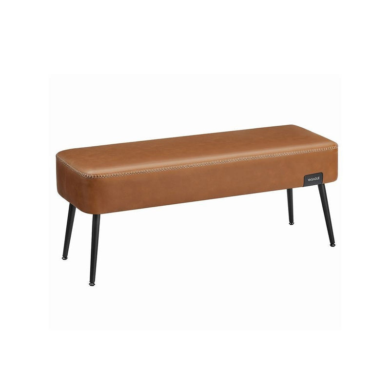 Home EKHO Collection Caramel Brown Synthetic Leather Bench S8M8
