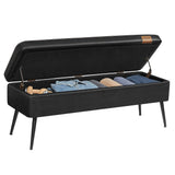 Home Mid-Century Ink Black Ottoman Storage Bench B5I0 - product image 3