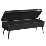 Home Mid-Century Ink Black Ottoman Storage Bench B5I0 - product image 4