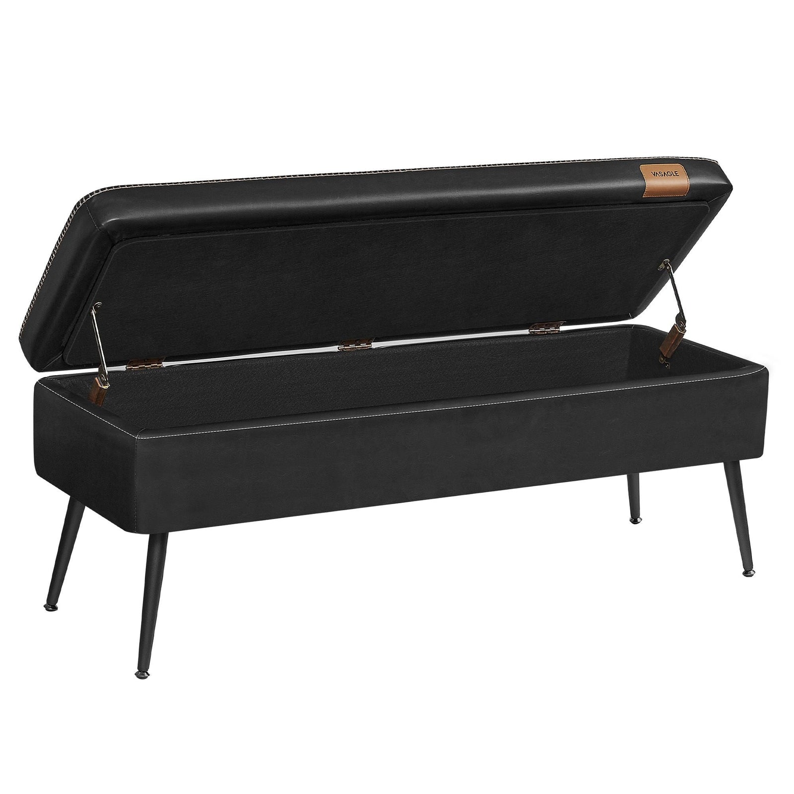 Home Mid-Century Ink Black Ottoman Storage Bench B5I0 - product image 4