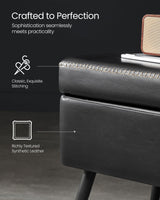 Home Mid-Century Ink Black Ottoman Storage Bench B5I0 - product image 6