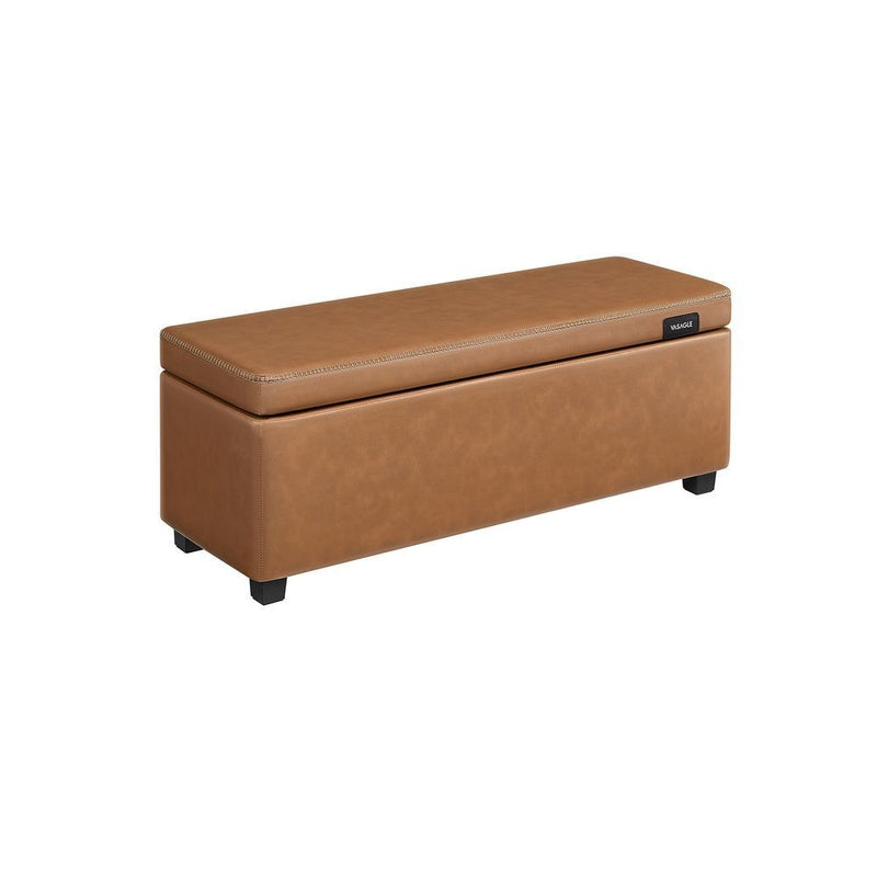 Home Mid-Century Modern Brown Storage Ottoman V7H6