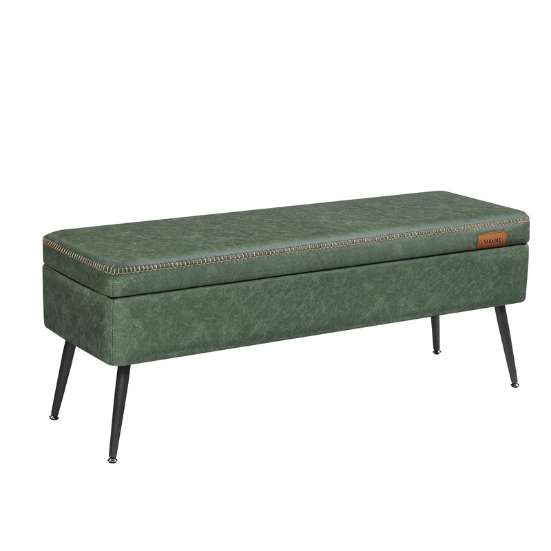 Home Modern Forest Green Ottoman Storage Bench X0N8