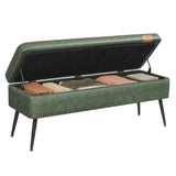 Home Modern Forest Green Ottoman Storage Bench X0N8 - product image 2