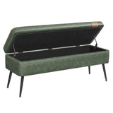 Home Modern Forest Green Ottoman Storage Bench X0N8 - product image 3