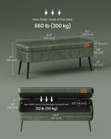 Home Modern Forest Green Ottoman Storage Bench X0N8 - product image 7