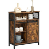 Home Rustic Brown Cabinet with Sliding Door T6T7 - product image 1