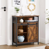 Home Rustic Brown Cabinet with Sliding Door T6T7 - product image 6