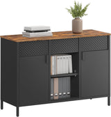 Home Rustic Brown/Black Metal Buffet Cabinet H6T0 - product image 2