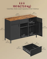 Home Rustic Brown/Black Metal Buffet Cabinet H6T0 - product image 6