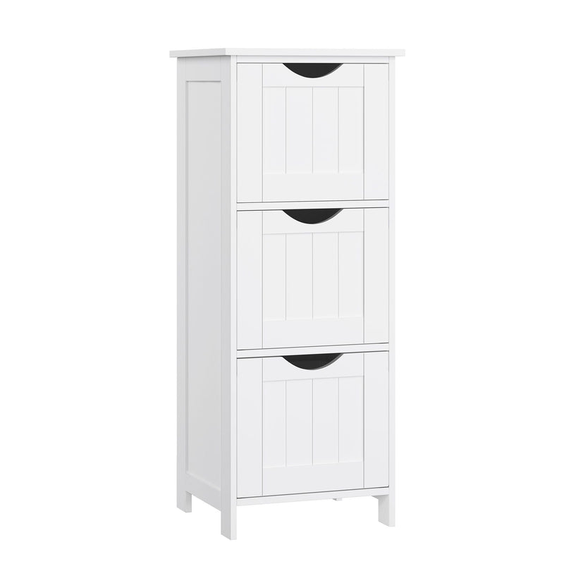Home White Freestanding Cabinet with 3 Drawers A5L7