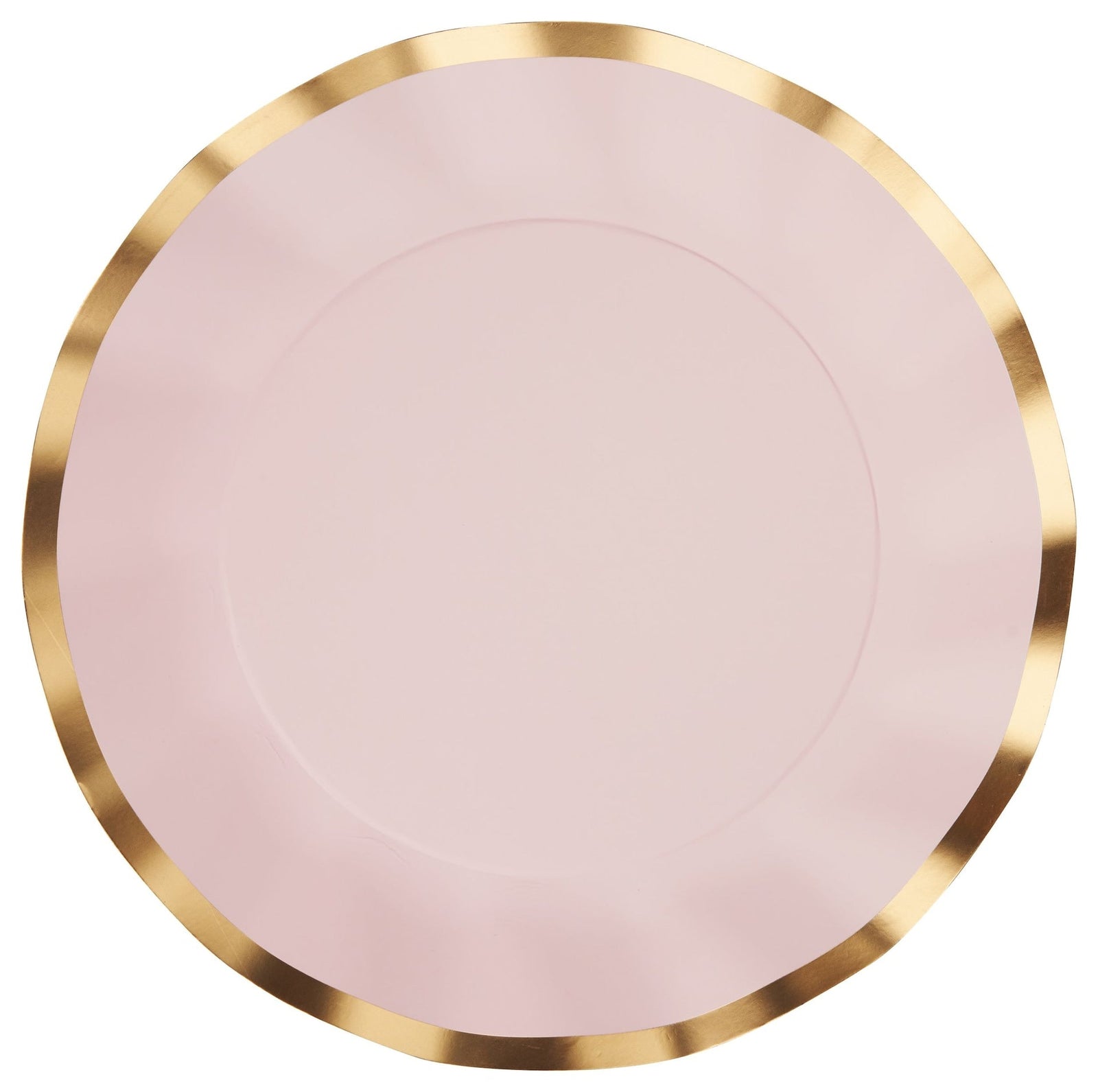 Round Bordered Trimmed Paper Disposable Dinner Plates, Pink/Gold, 10-in, 8-pk, for Valentine's Day/Bridal Shower/Baby Shower U5X5 - product image 1