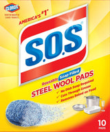 All-Purpose No-Scratch Steel Wool Soap Pads / Scrub Sponges, 10-pk T0G0 - product image 1