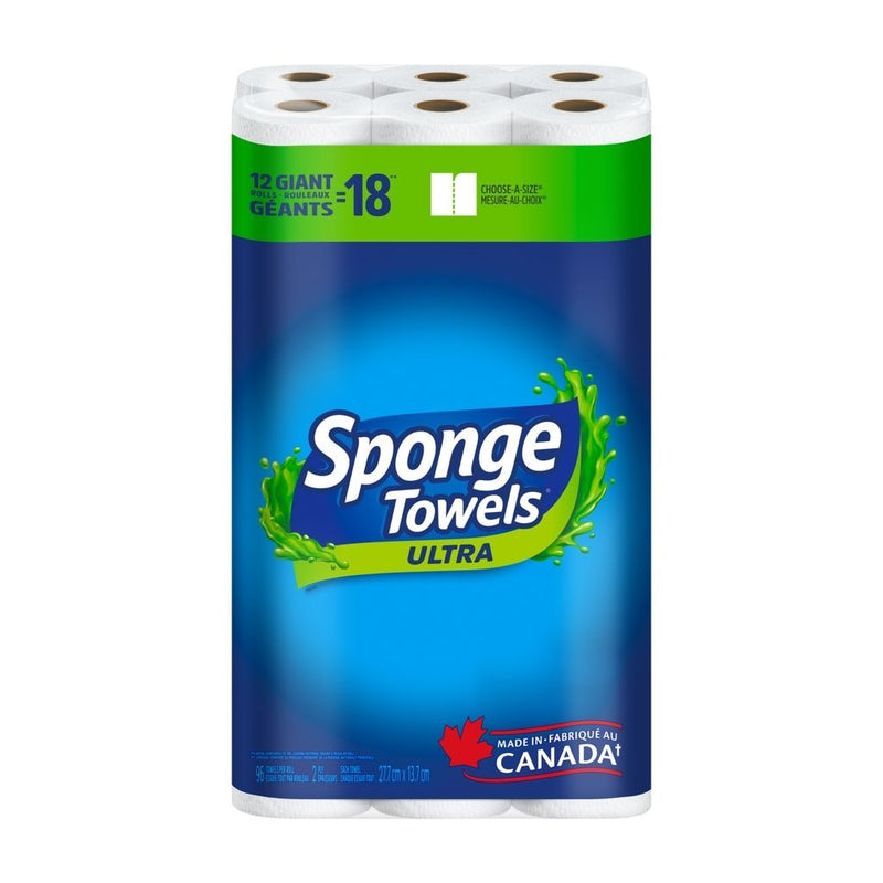 Ultra Choose-A-Size Giant Roll Paper Towels, 2-ply, 12-pk Y7A0