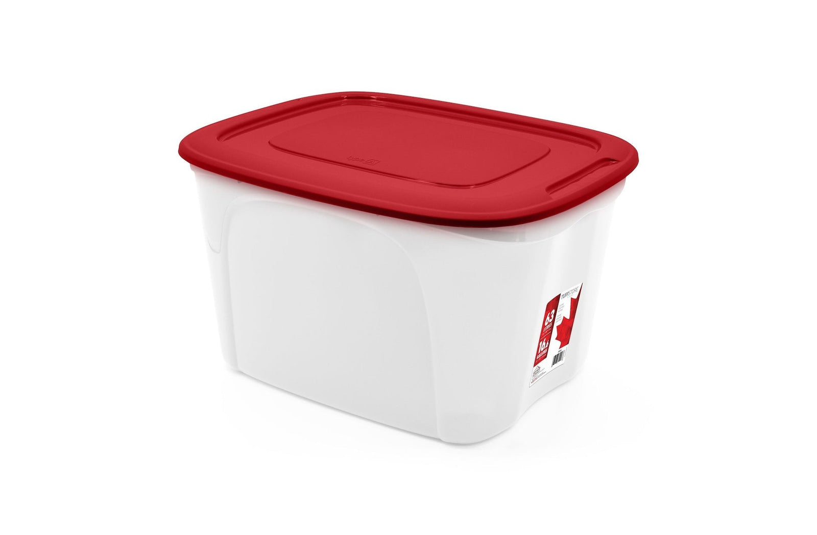 Storage Box with Lid, 63-L, Red/White, 63 Litre Storage Container V4U5 - product image 1