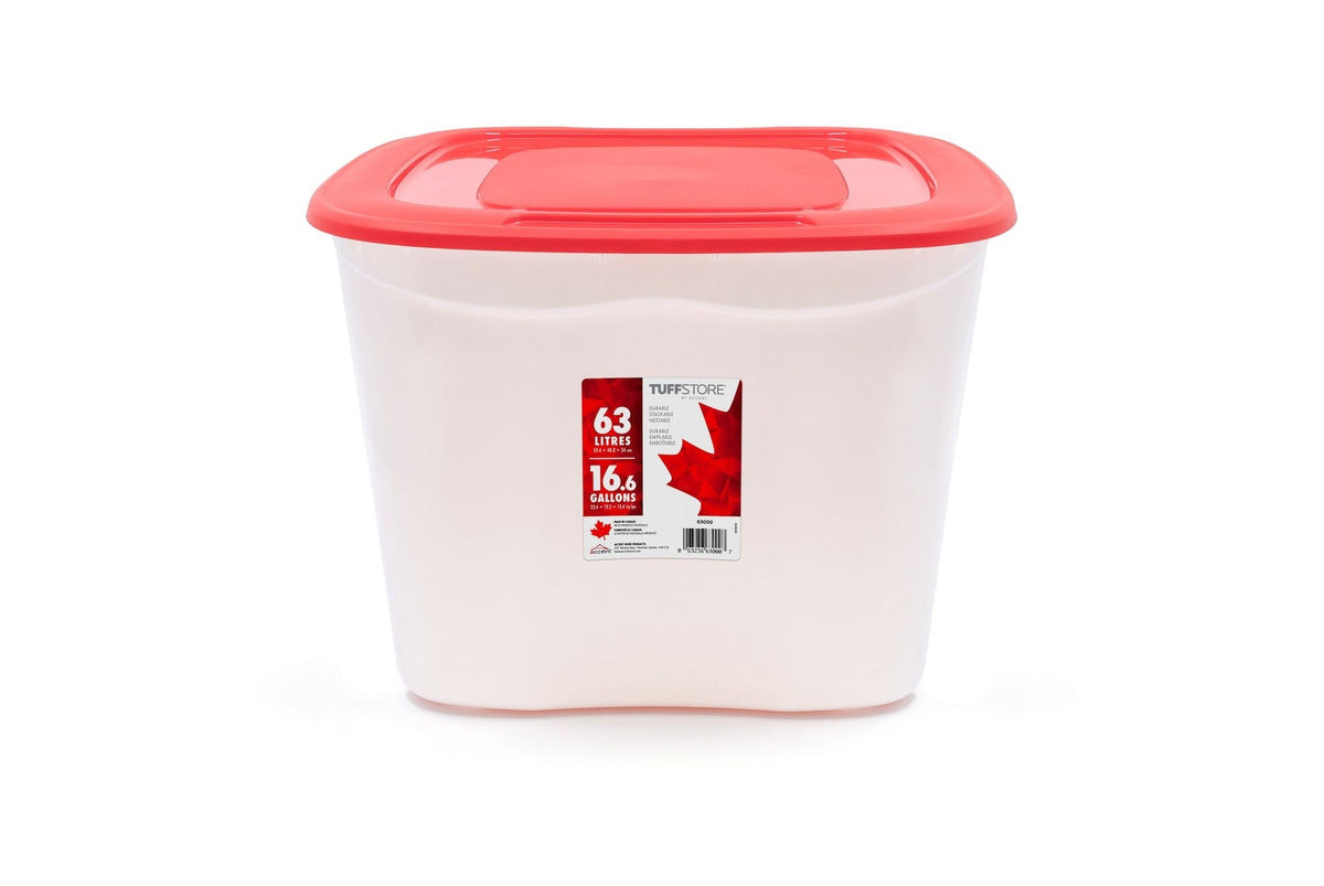 Storage Box with Lid, 63-L, Red/White, 63 Litre Storage Container V4U5 - product image 3