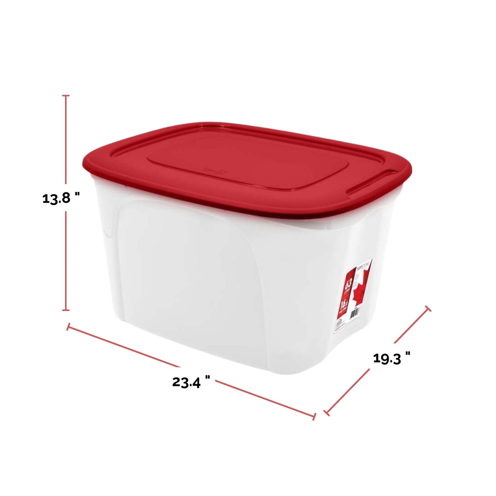Storage Box with Lid, 63-L, Red/White, 63 Litre Storage Container V4U5 - product image 5