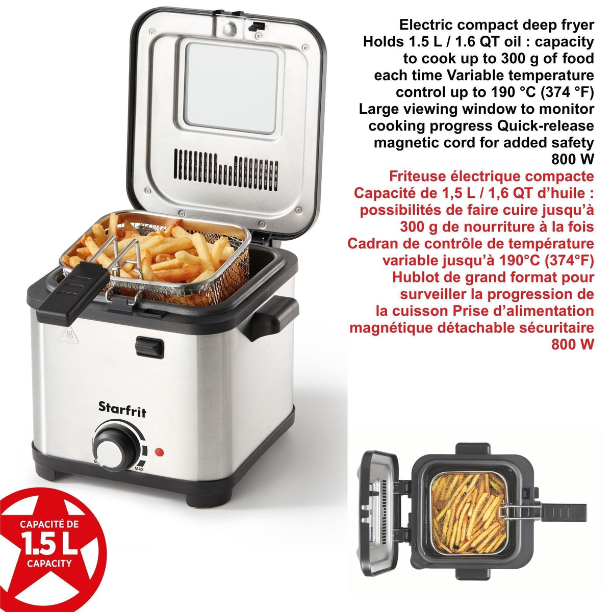 Deep Fryer with Variable Temperature Control, 1.5-L V5D9 - product image 4