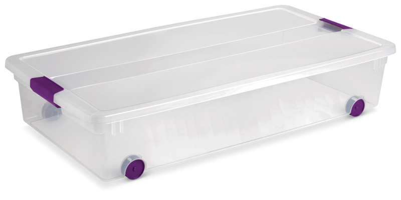 ClearView Latch Wheeled Underbed Storage Box, 57-L T9Z3