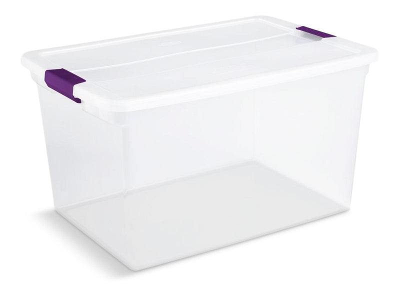 ClearView Storage Box with Latched Lid, 62-L H6H5