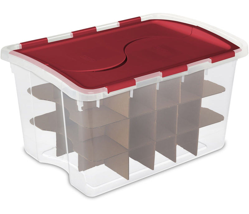 Transparent Ornament Storage Box with Flip-top Lid, 45-L W3U3
